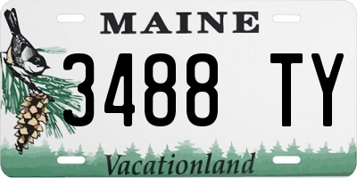 ME license plate 3488TY