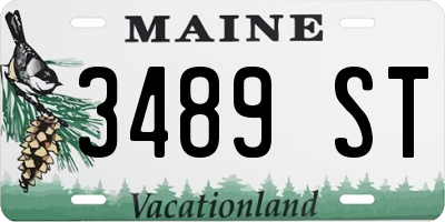 ME license plate 3489ST