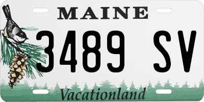 ME license plate 3489SV