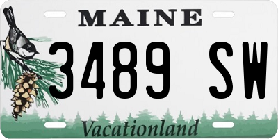 ME license plate 3489SW