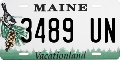 ME license plate 3489UN