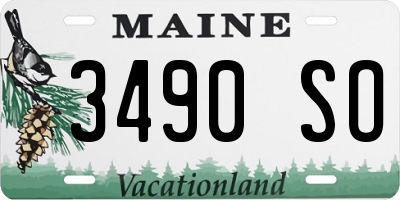 ME license plate 3490SO