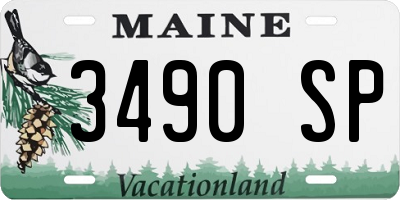 ME license plate 3490SP