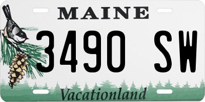 ME license plate 3490SW