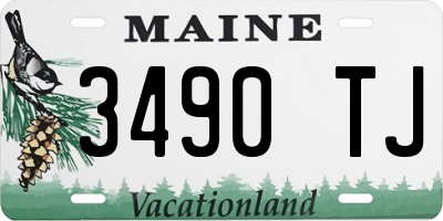 ME license plate 3490TJ