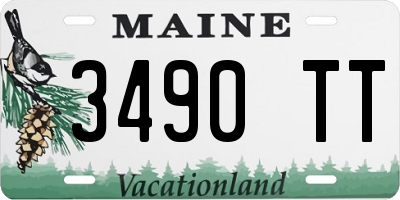 ME license plate 3490TT