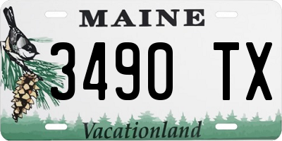 ME license plate 3490TX