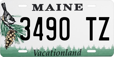 ME license plate 3490TZ