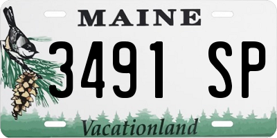ME license plate 3491SP