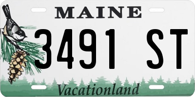 ME license plate 3491ST