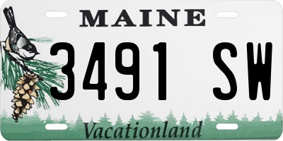 ME license plate 3491SW