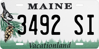 ME license plate 3492SI