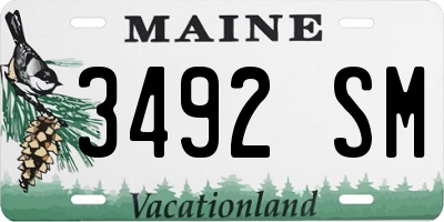 ME license plate 3492SM
