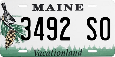 ME license plate 3492SO