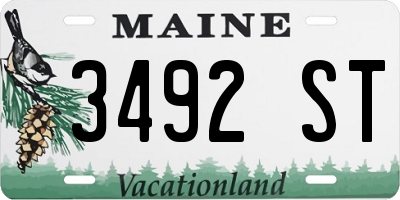 ME license plate 3492ST