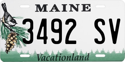 ME license plate 3492SV