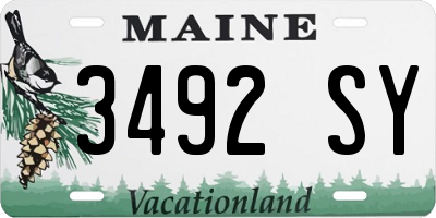 ME license plate 3492SY