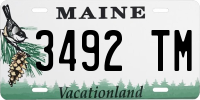 ME license plate 3492TM