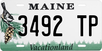 ME license plate 3492TP