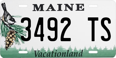 ME license plate 3492TS