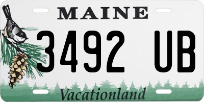 ME license plate 3492UB