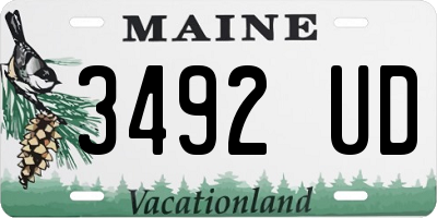 ME license plate 3492UD