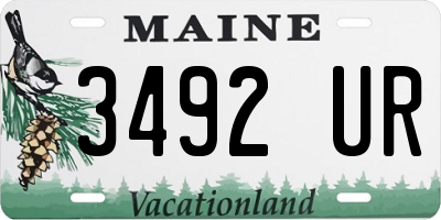 ME license plate 3492UR