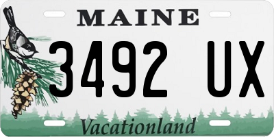 ME license plate 3492UX