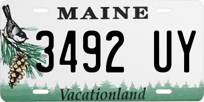 ME license plate 3492UY