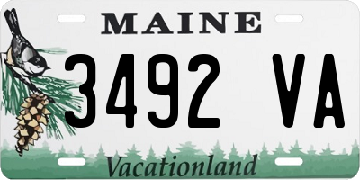 ME license plate 3492VA