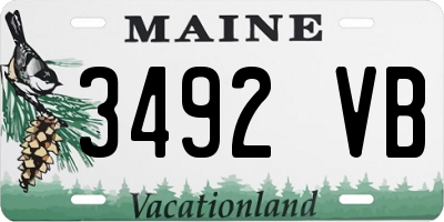 ME license plate 3492VB