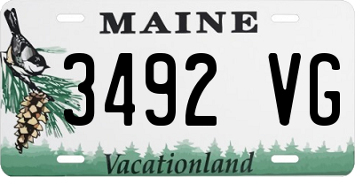 ME license plate 3492VG