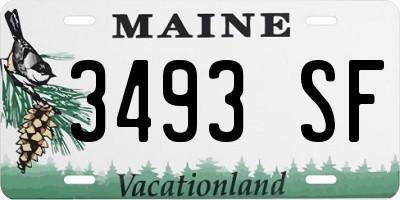 ME license plate 3493SF