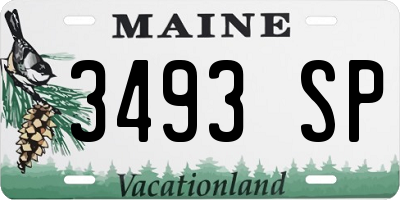 ME license plate 3493SP
