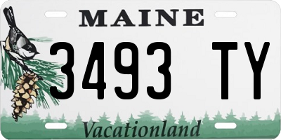 ME license plate 3493TY