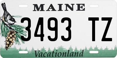 ME license plate 3493TZ