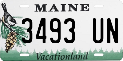 ME license plate 3493UN