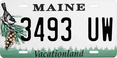 ME license plate 3493UW