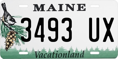 ME license plate 3493UX