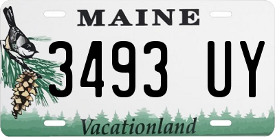 ME license plate 3493UY