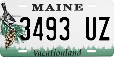 ME license plate 3493UZ
