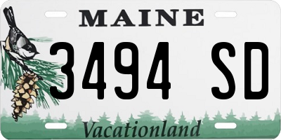 ME license plate 3494SD
