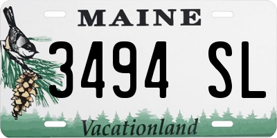 ME license plate 3494SL