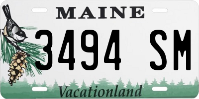 ME license plate 3494SM