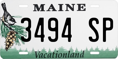 ME license plate 3494SP