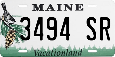 ME license plate 3494SR