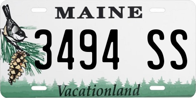 ME license plate 3494SS