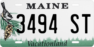 ME license plate 3494ST