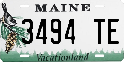 ME license plate 3494TE