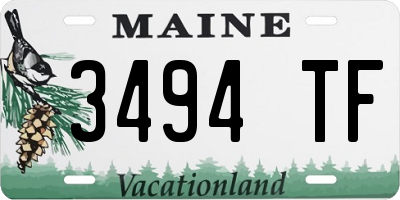 ME license plate 3494TF